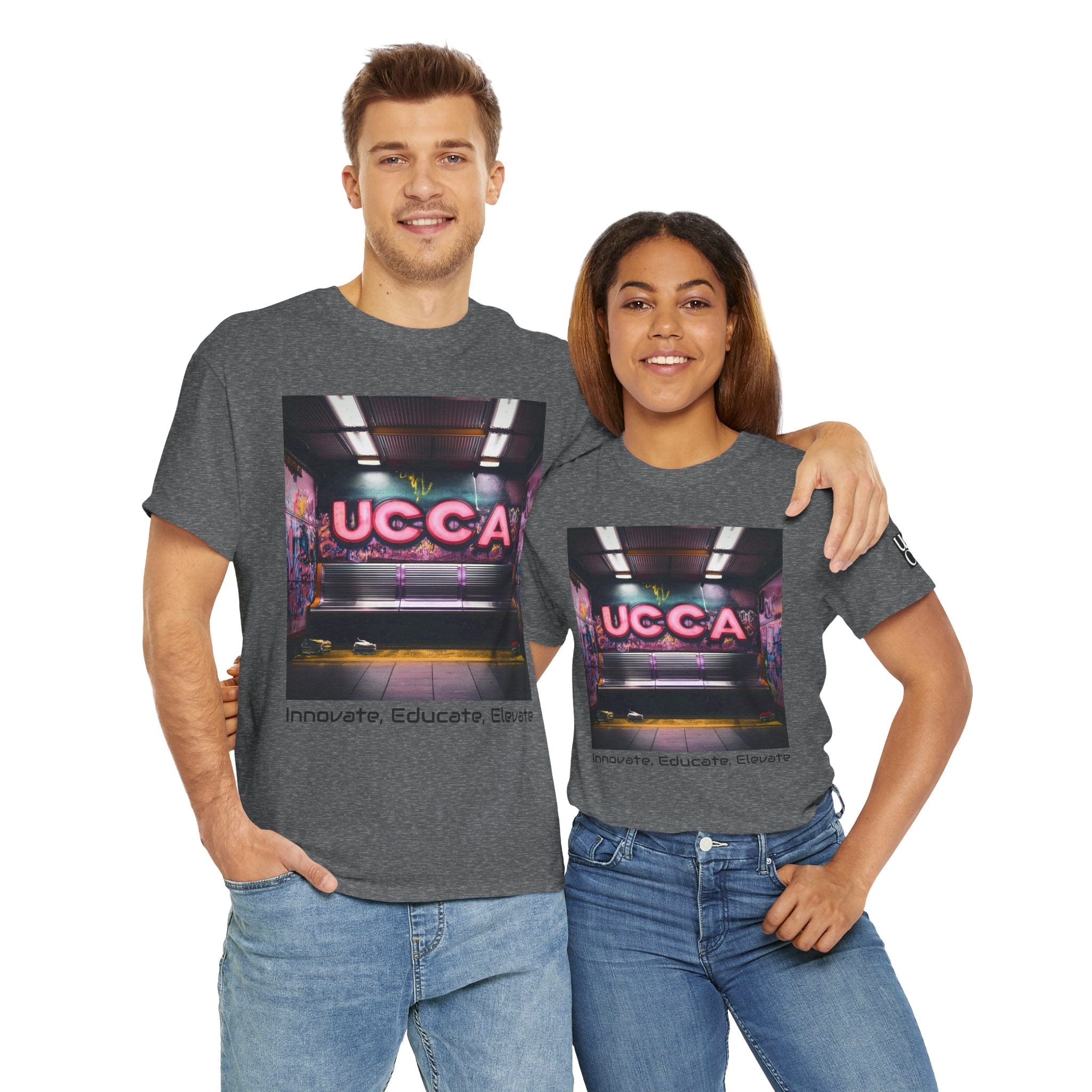 Step Back in Style: Retro Vibes, Modern Threads with a UCCA Edge - Unisex Heavy Cotton Tee Graphite Heather / S T-Shirt