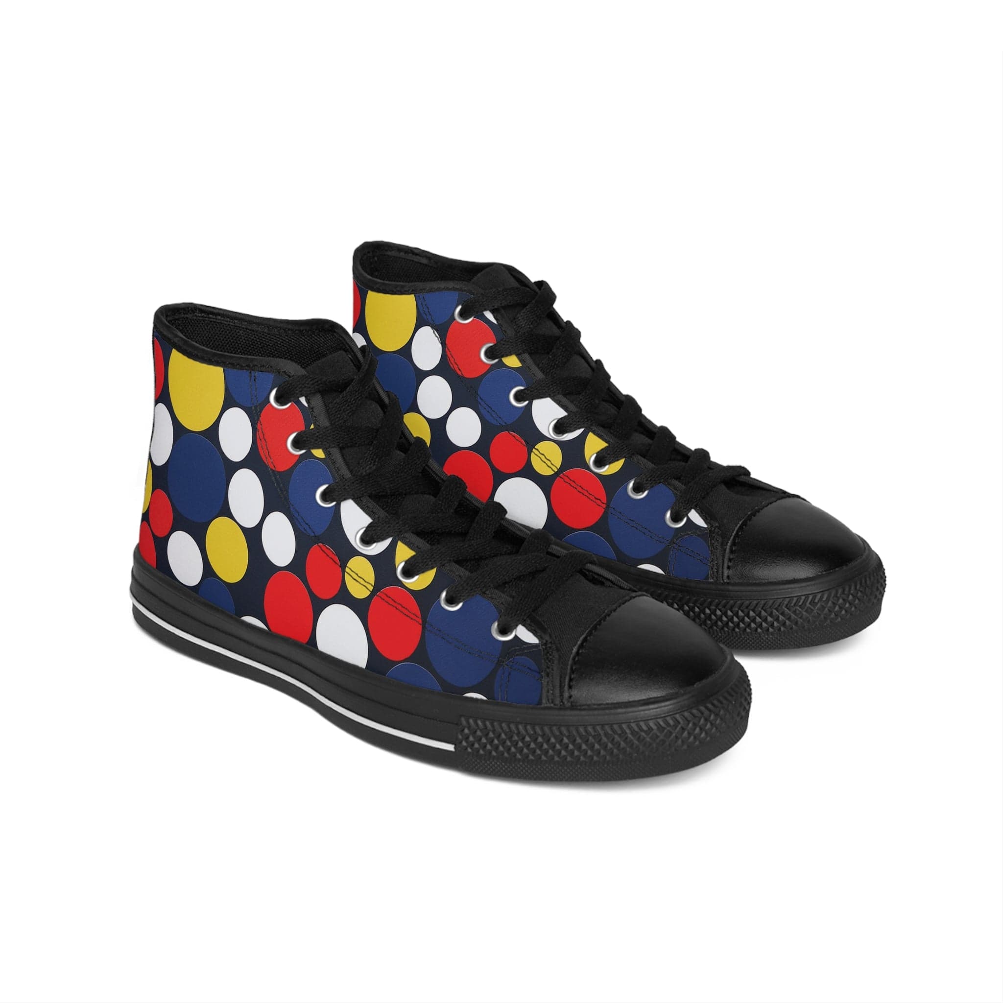 Step Into Retro Confidence: Polka Dot High-Top Sneakers Shoes
