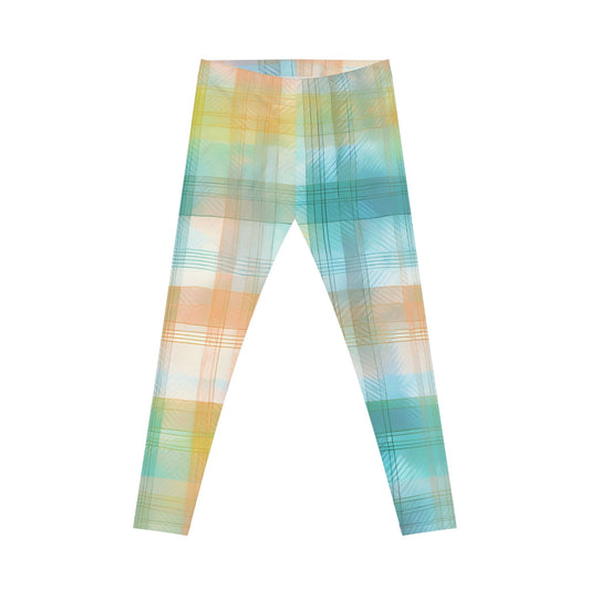 Sunwashed Plaid Leggings – Pastel Breeze Edition All Over Prints