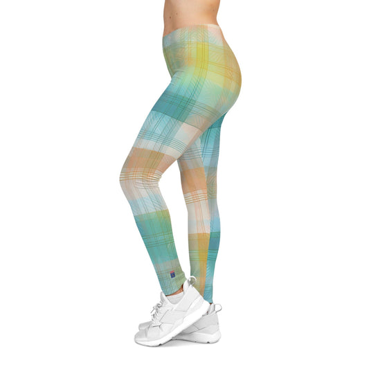 Sunwashed Plaid Leggings – Pastel Breeze Edition All Over Prints