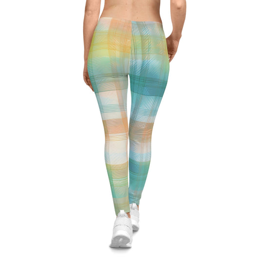 Sunwashed Plaid Leggings – Pastel Breeze Edition All Over Prints