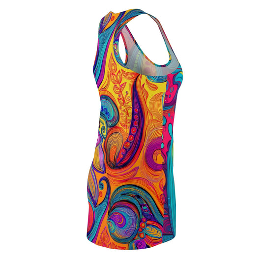 Swirl & Shine Racerback Dress – Summer Paisley Pop All Over Prints