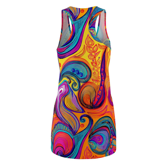Swirl & Shine Racerback Dress – Summer Paisley Pop All Over Prints
