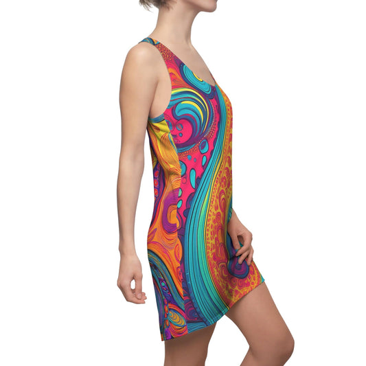 Swirl & Shine Racerback Dress – Summer Paisley Pop All Over Prints