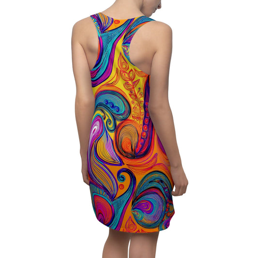 Swirl & Shine Racerback Dress – Summer Paisley Pop All Over Prints