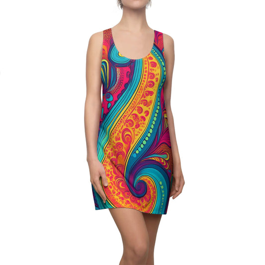 Swirl & Shine Racerback Dress – Summer Paisley Pop XS All Over Prints