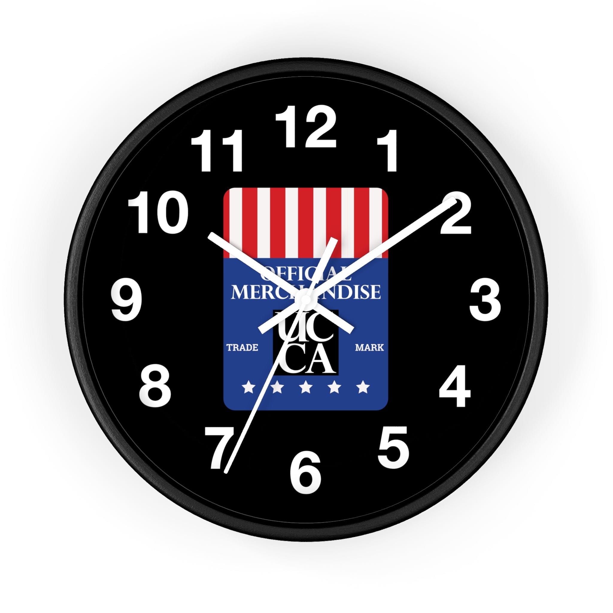 The Official UCCA Timekeeper: Wall Clock - Black Watch Face Black Base / White / 10