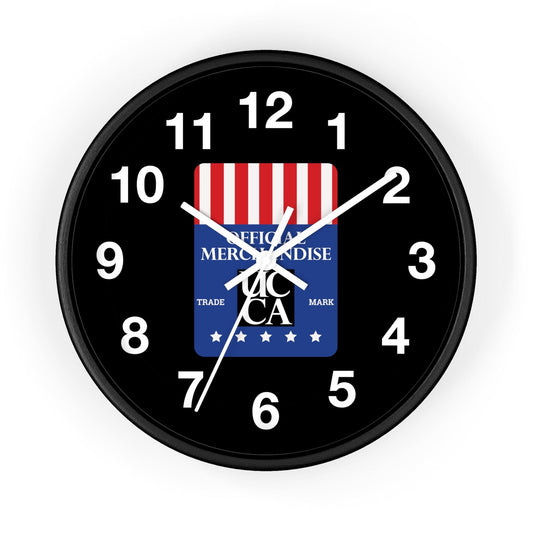 The Official UCCA Timekeeper: Wall Clock - Black Watch Face Black Base / White / 10" Home Decor