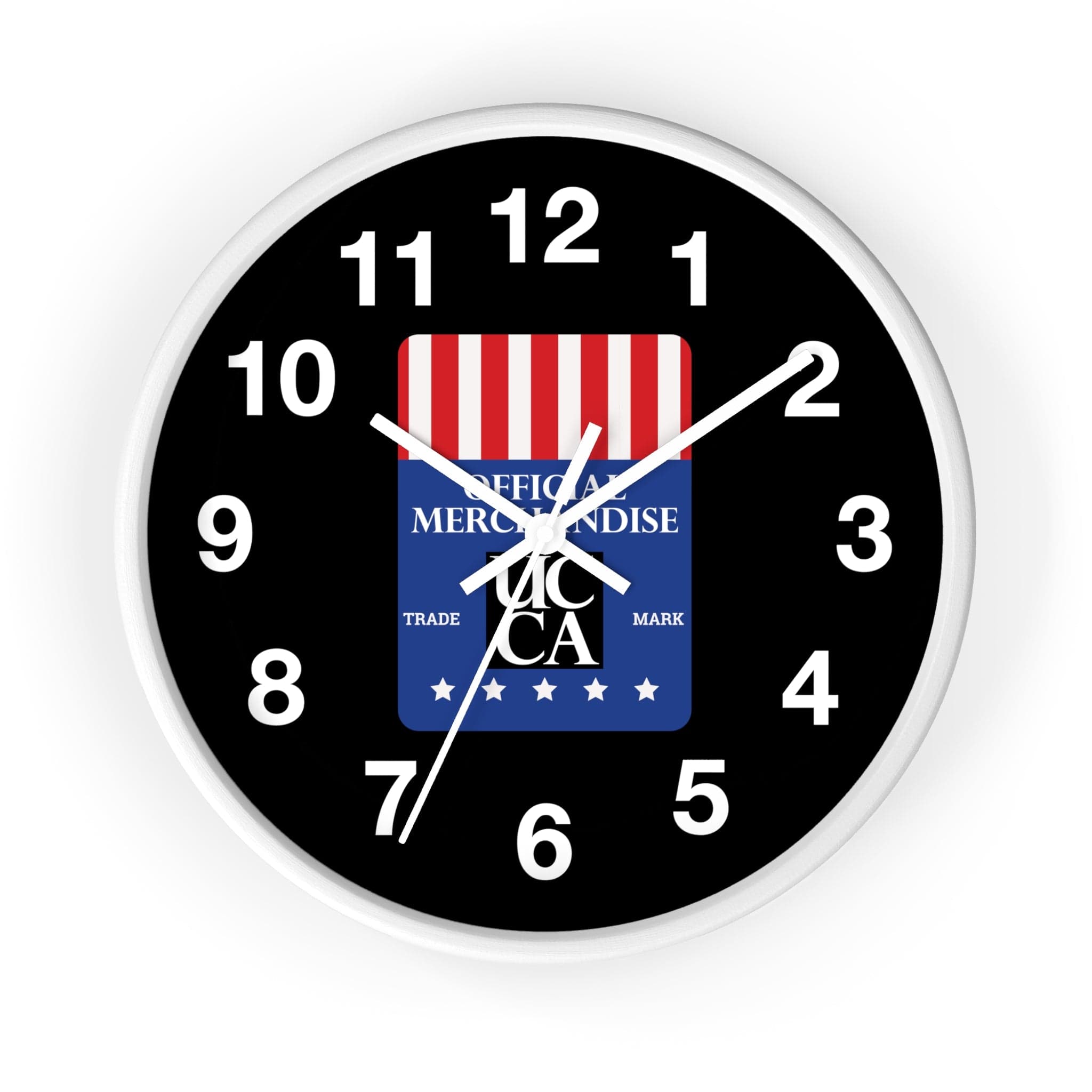 The Official UCCA Timekeeper: Wall Clock - Black Watch Face White Base / White / 10