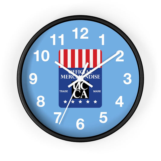 The Official UCCA Timekeeper: Wall Clock - Blue Watch Face Black Base / White / 10" Home Decor