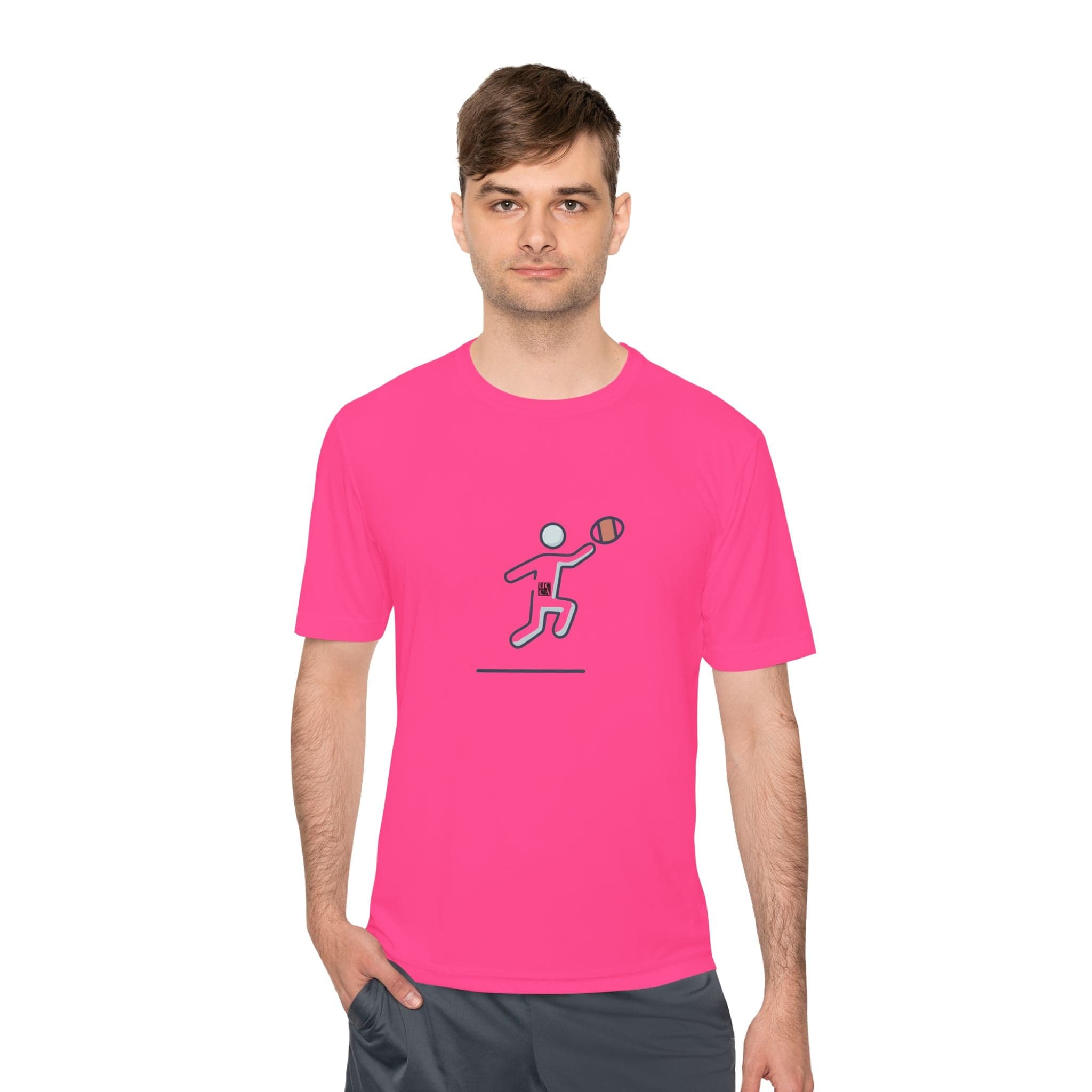 UCCA Athlete’s Performance Moisture Wiking Tee – Move Faster, Play Harder XS / Neon Pink T-Shirt
