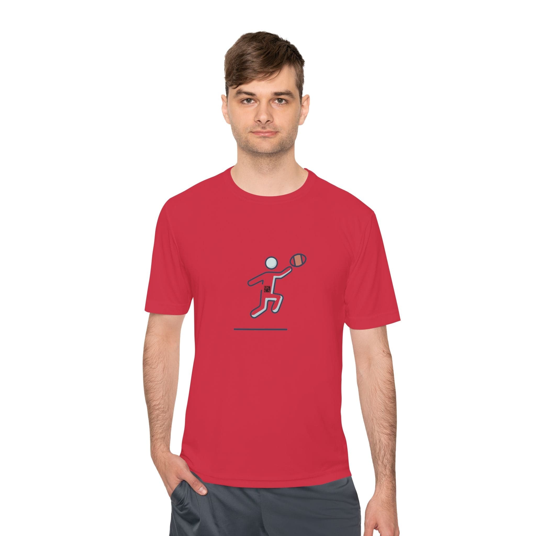 UCCA Athlete’s Performance Moisture Wiking Tee – Move Faster, Play Harder XS / True Red T-Shirt