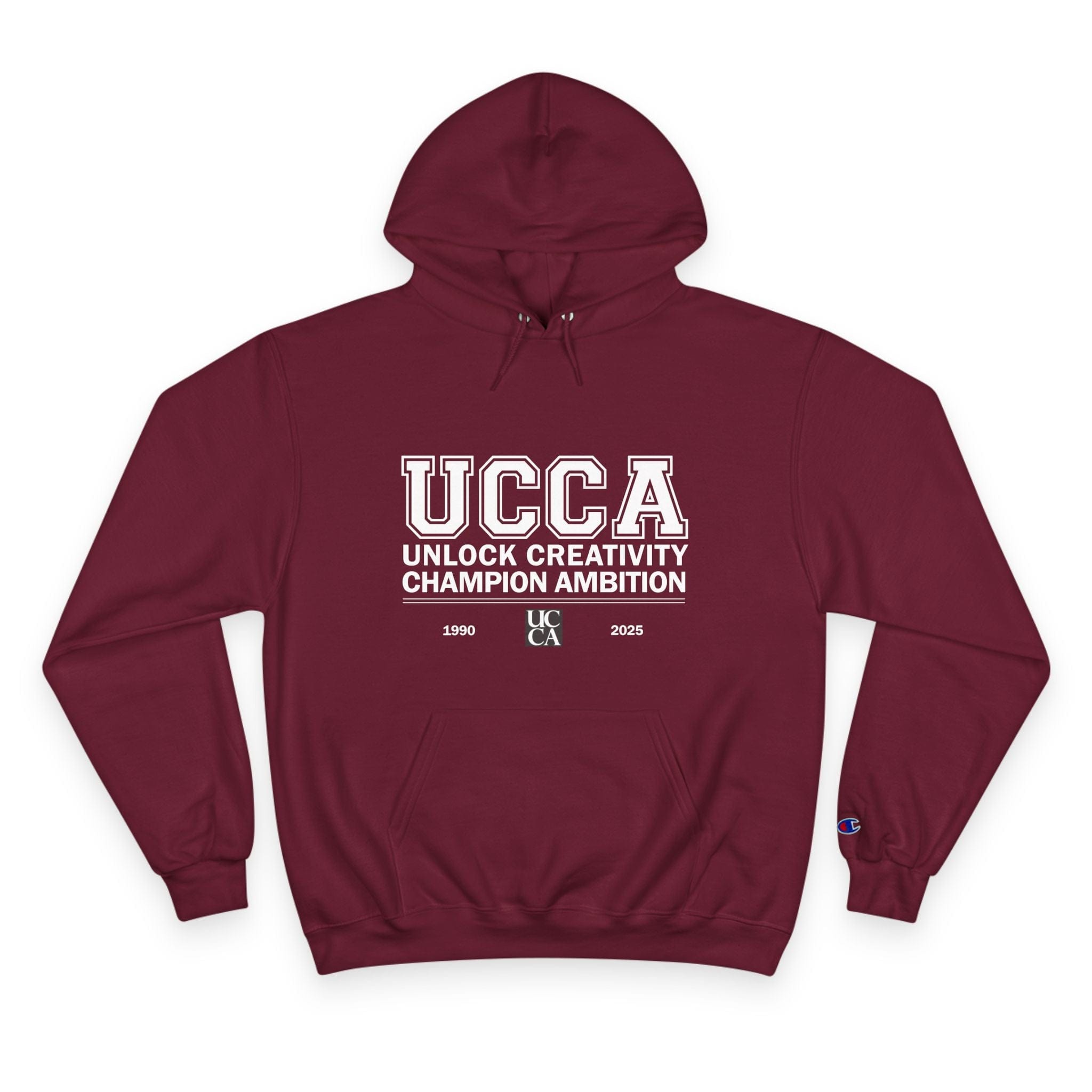 UCCA Champion Hoodie - UNLOCK CREATIVITY, CHAMPION AMBITION Maroon / S Hoodie