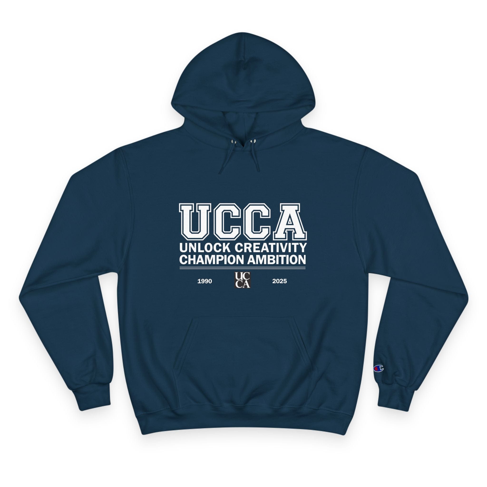 UCCA Champion Hoodie - UNLOCK CREATIVITY, CHAMPION AMBITION Navy / S Hoodie