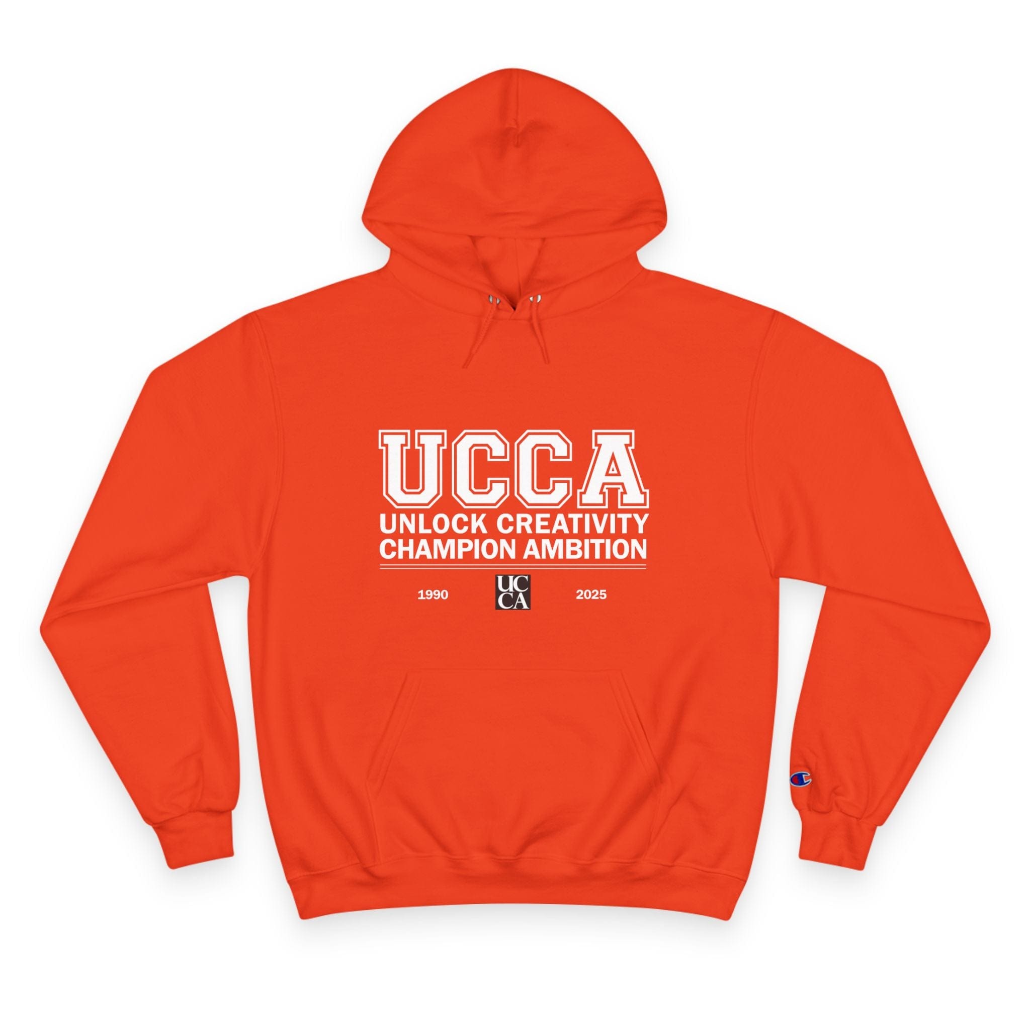 UCCA Champion Hoodie - UNLOCK CREATIVITY, CHAMPION AMBITION Orange / S Hoodie