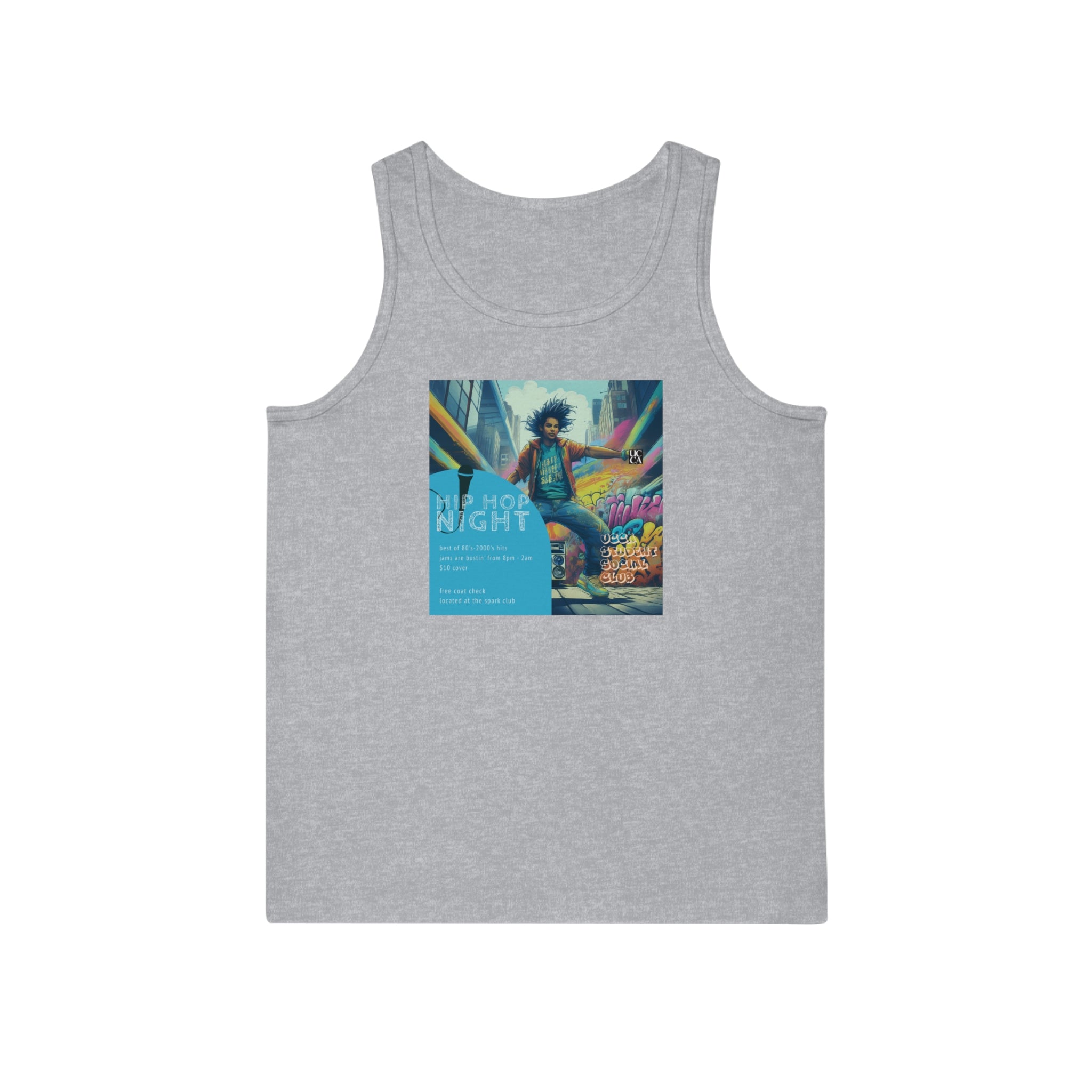 UCCA Hip Hop Club Retro Tank - Unisex Softstyle™ Sport Grey / S Tank Top