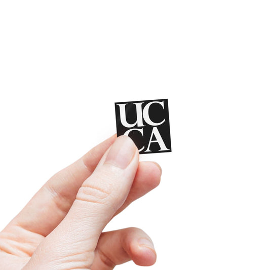 UCCA Logo Square Sticker Label Rolls 1'' x 1'' / 50 pcs / Glossy Paper products