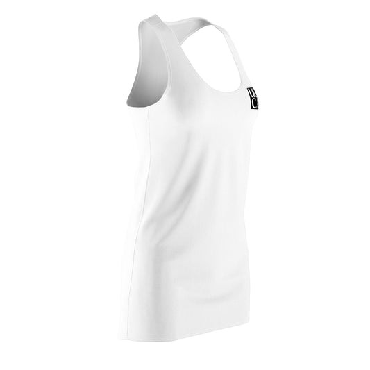 UCCA Minimalist Racerback Dress - White All Over Prints
