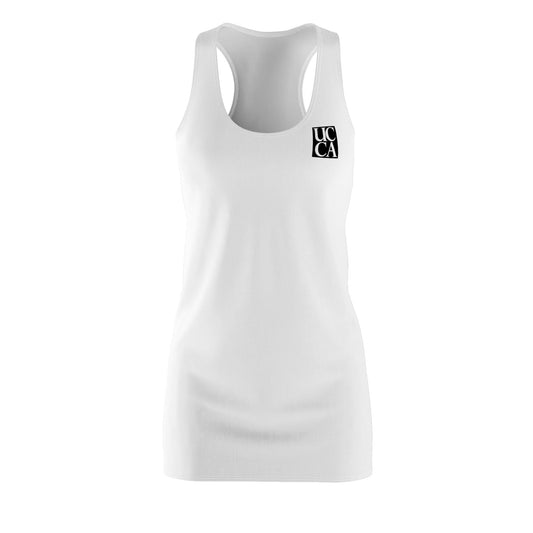 UCCA Minimalist Racerback Dress - White All Over Prints