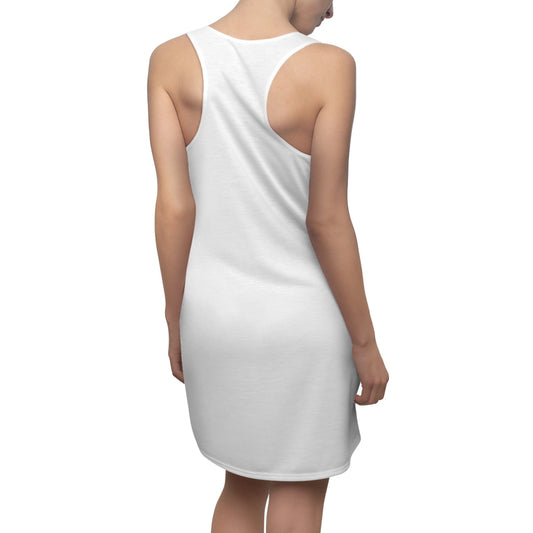 UCCA Minimalist Racerback Dress - White All Over Prints