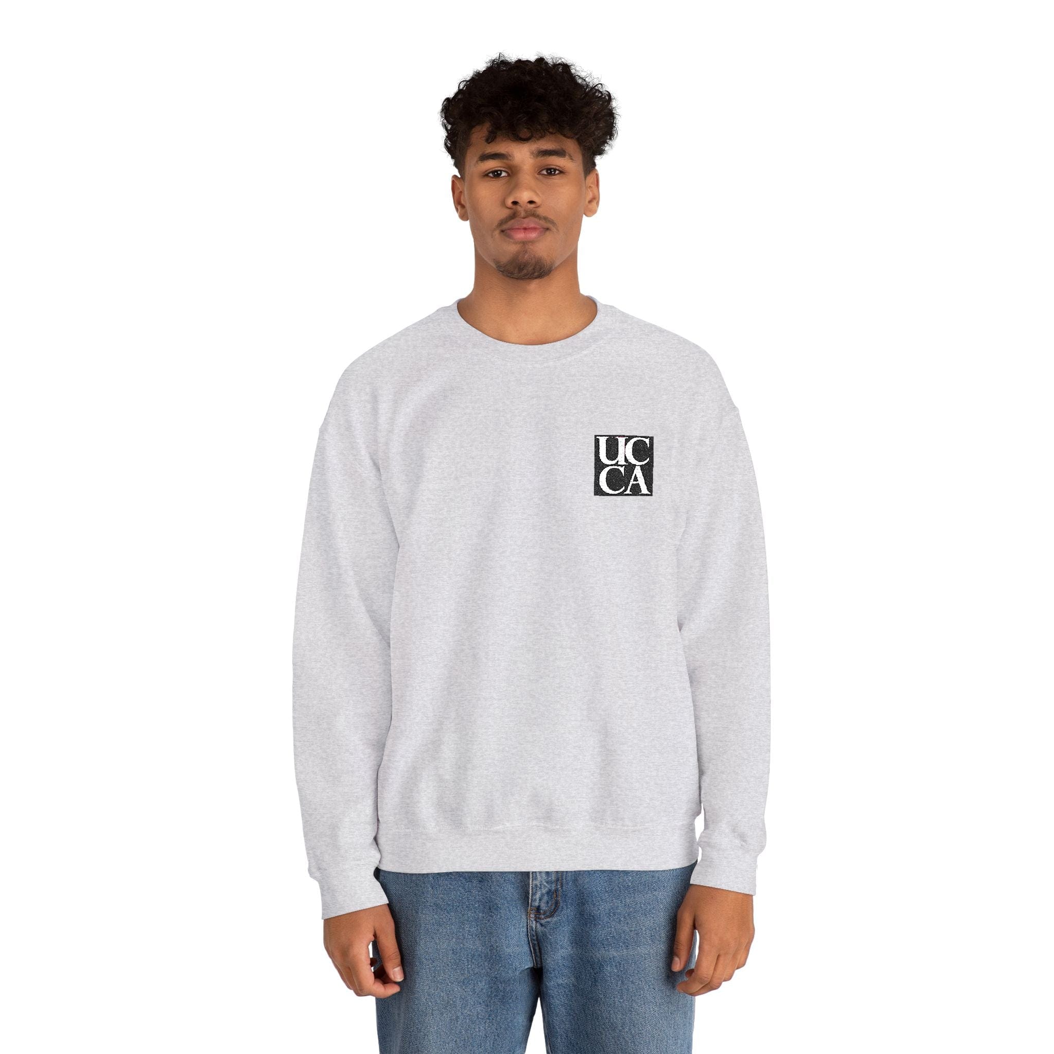 UCCA Unisex Heavy Blend™ Embroidered Crewneck Sweatshirt by Gildan S / Ash Sweatshirt