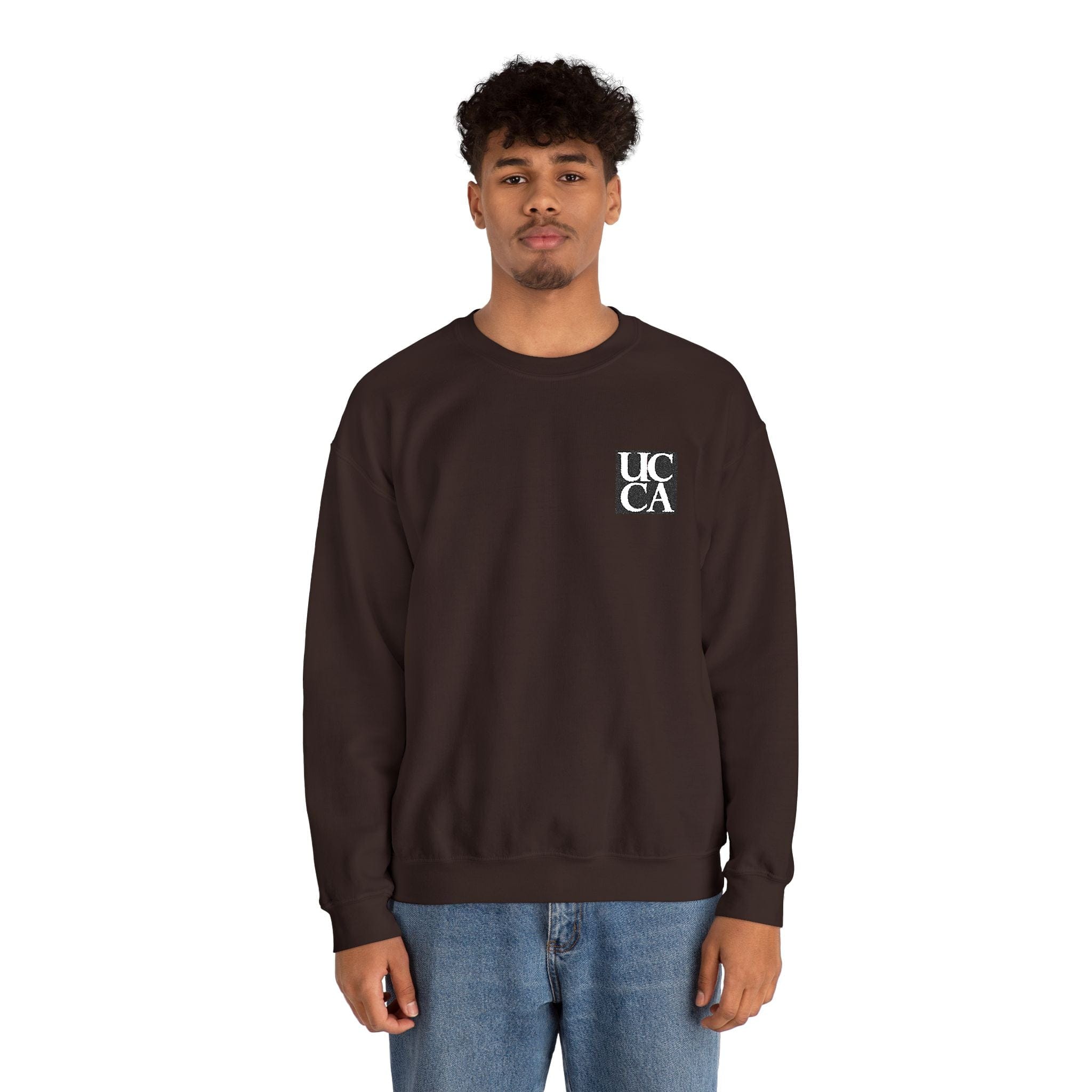 UCCA Unisex Heavy Blend™ Embroidered Crewneck Sweatshirt by Gildan S / Dark Chocolate Sweatshirt