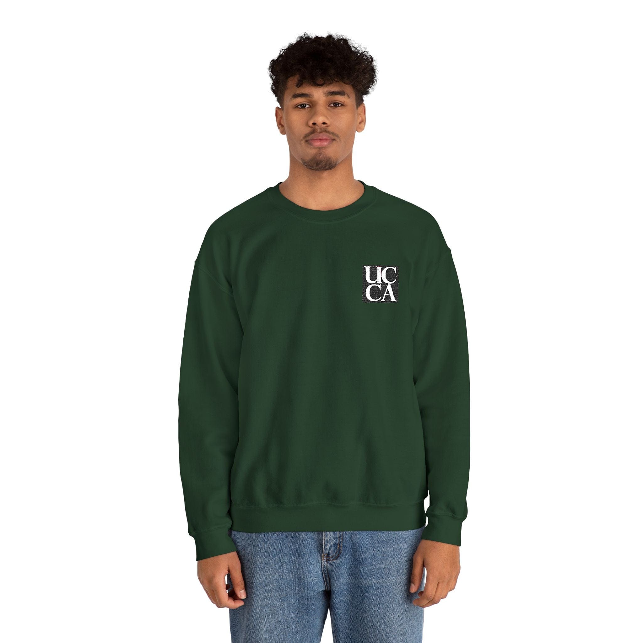 UCCA Unisex Heavy Blend™ Embroidered Crewneck Sweatshirt by Gildan S / Forest Green Sweatshirt