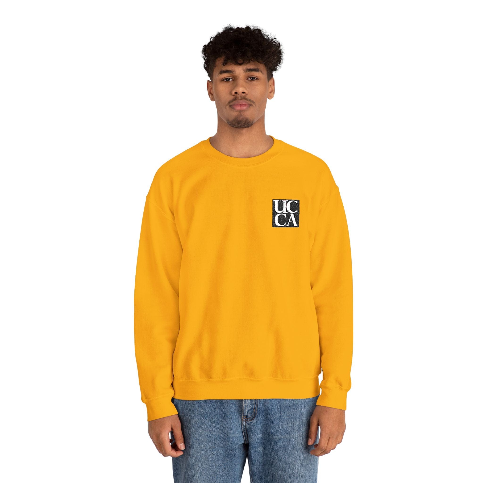 UCCA Unisex Heavy Blend™ Embroidered Crewneck Sweatshirt by Gildan S / Gold Sweatshirt