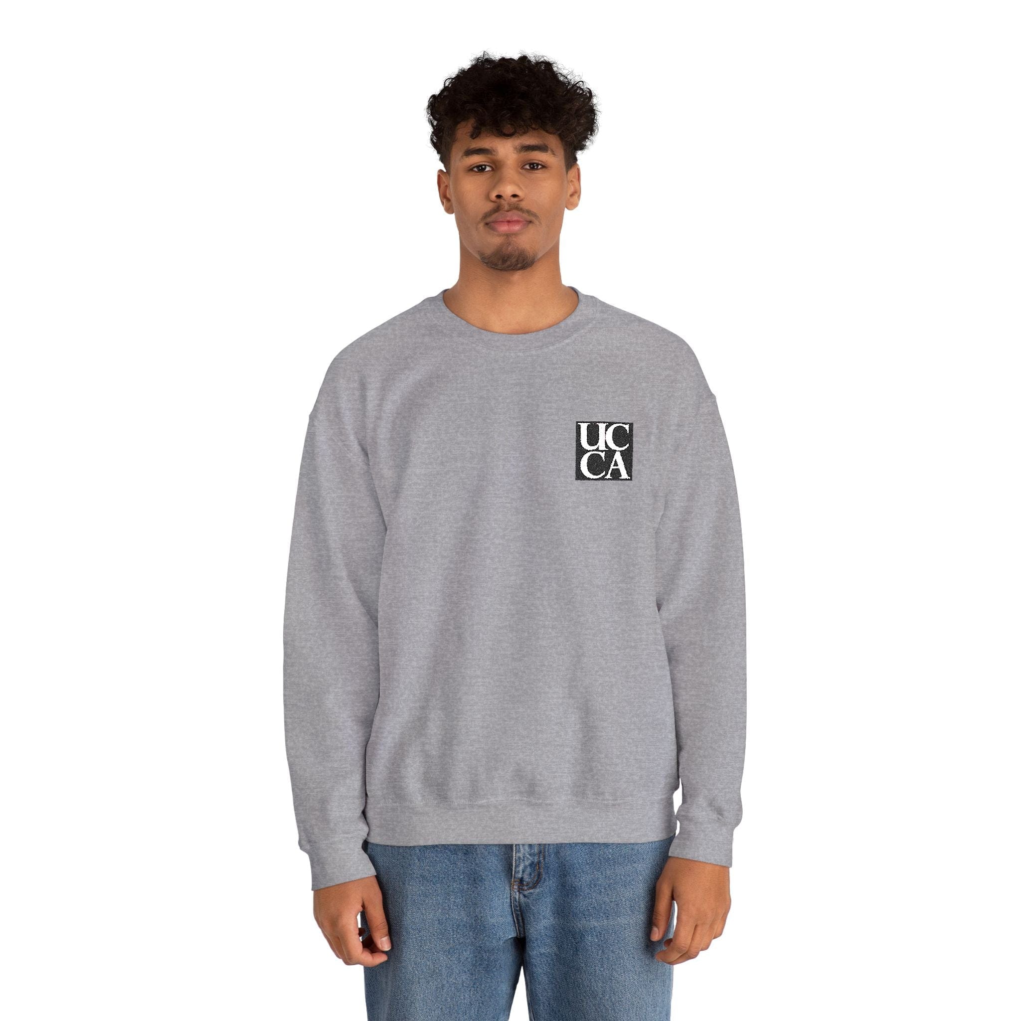 UCCA Unisex Heavy Blend™ Embroidered Crewneck Sweatshirt by Gildan S / Sport Grey Sweatshirt