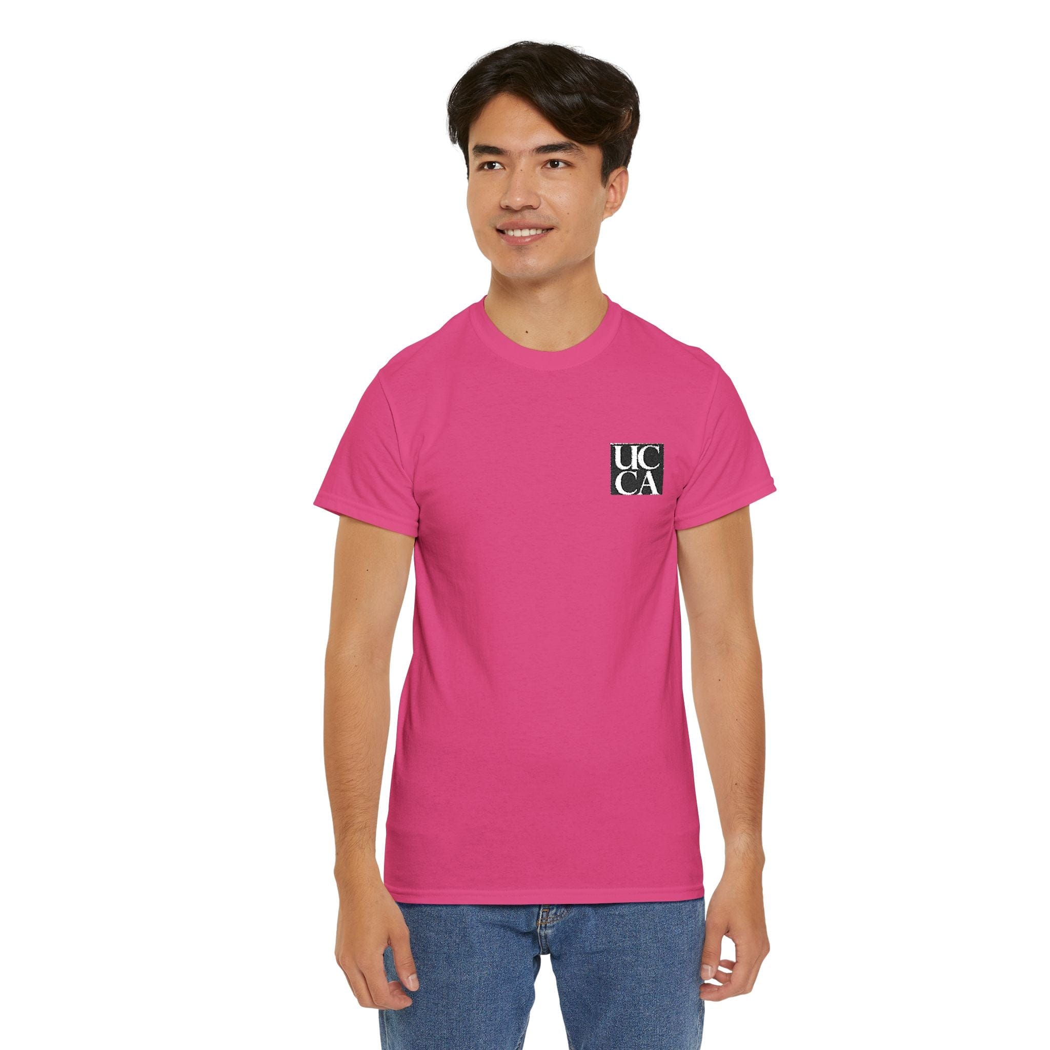 UCCA Welcome Tee – Mens Embroidered Edition for New Students Heliconia / S T-Shirt