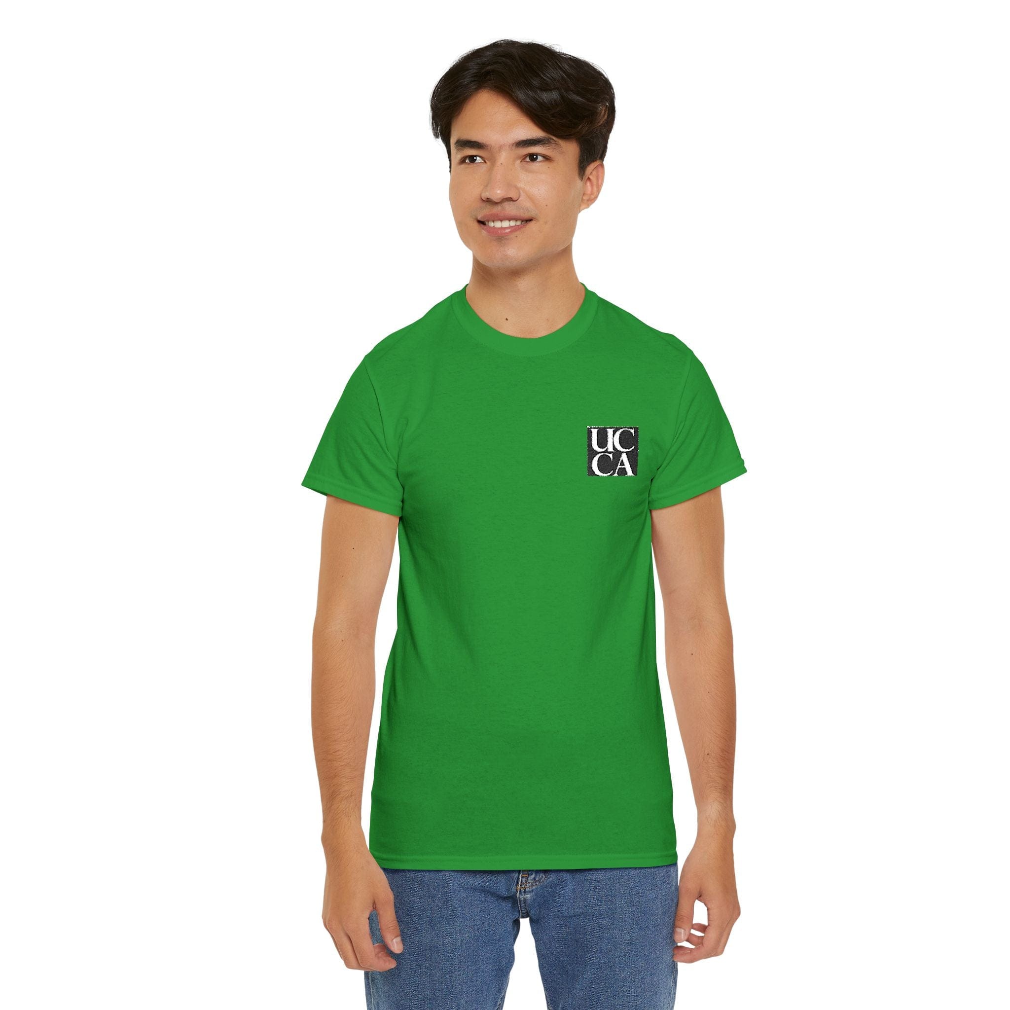 UCCA Welcome Tee – Mens Embroidered Edition for New Students Irish Green / S T-Shirt
