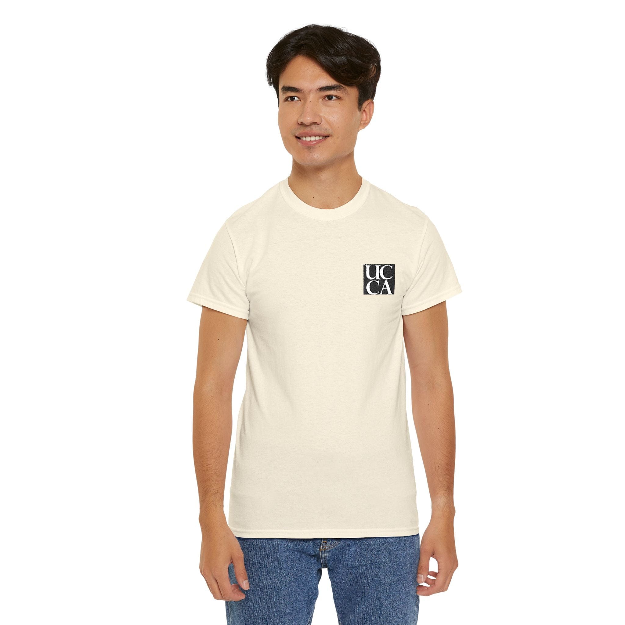 UCCA Welcome Tee – Mens Embroidered Edition for New Students Natural / S T-Shirt