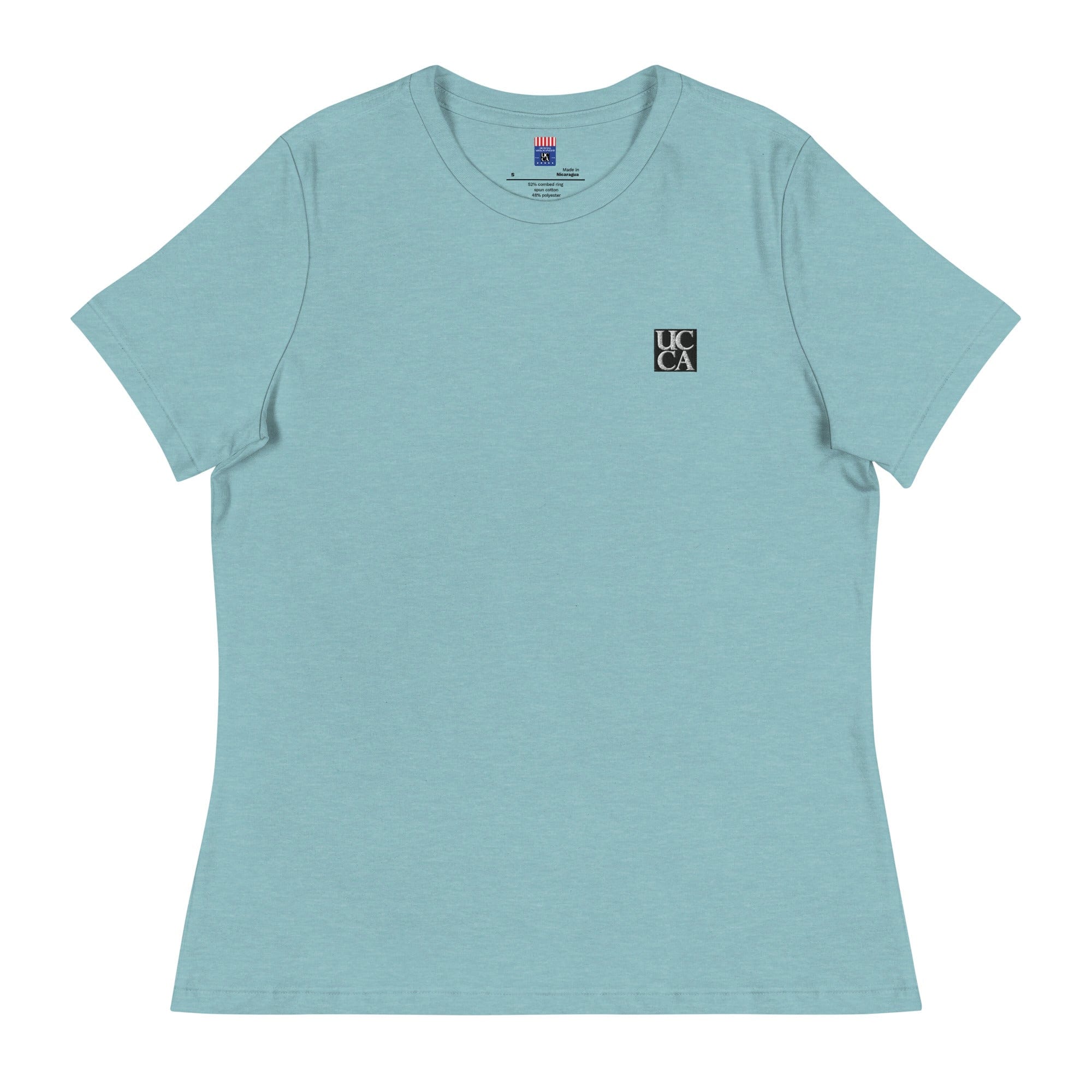 UCCA Women’s Embroidered Logo Relaxed T-Shirt Heather Blue Lagoon / S T-Shirt