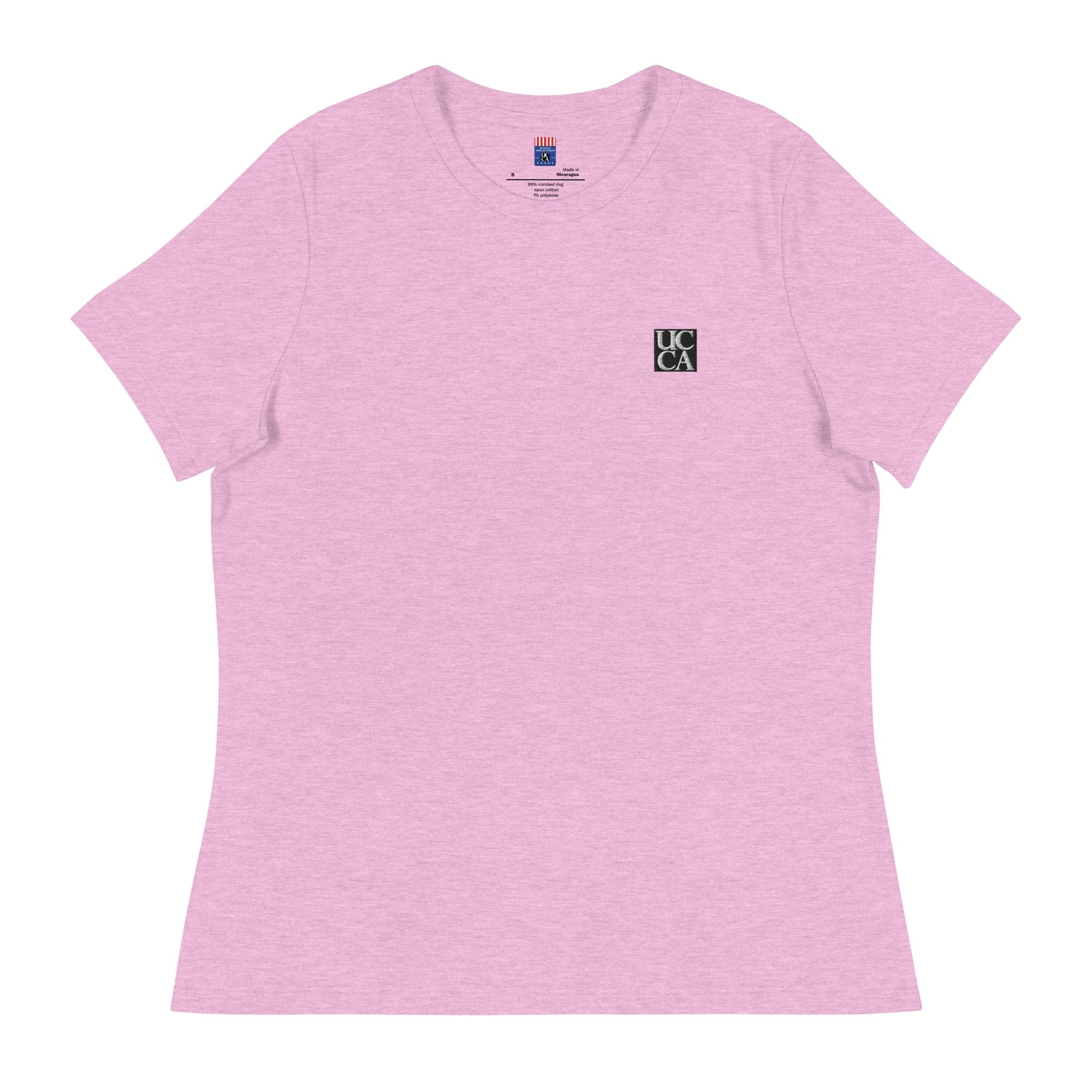 UCCA Women’s Embroidered Logo Relaxed T-Shirt Heather Prism Lilac / S T-Shirt