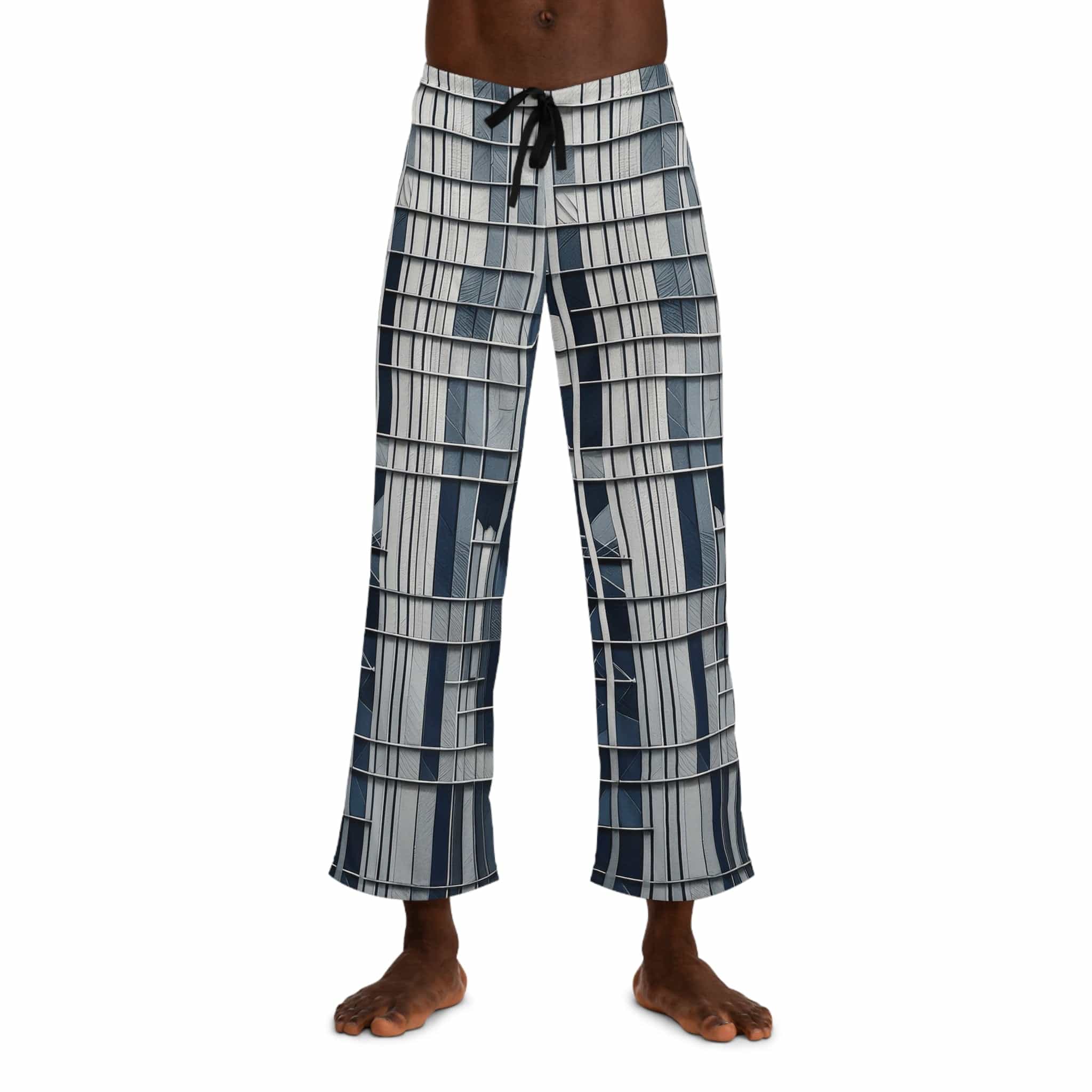 Urban Grid Pajama Pants – Modern Architectural Edition 🏙️✨ S / White stitching All Over Prints