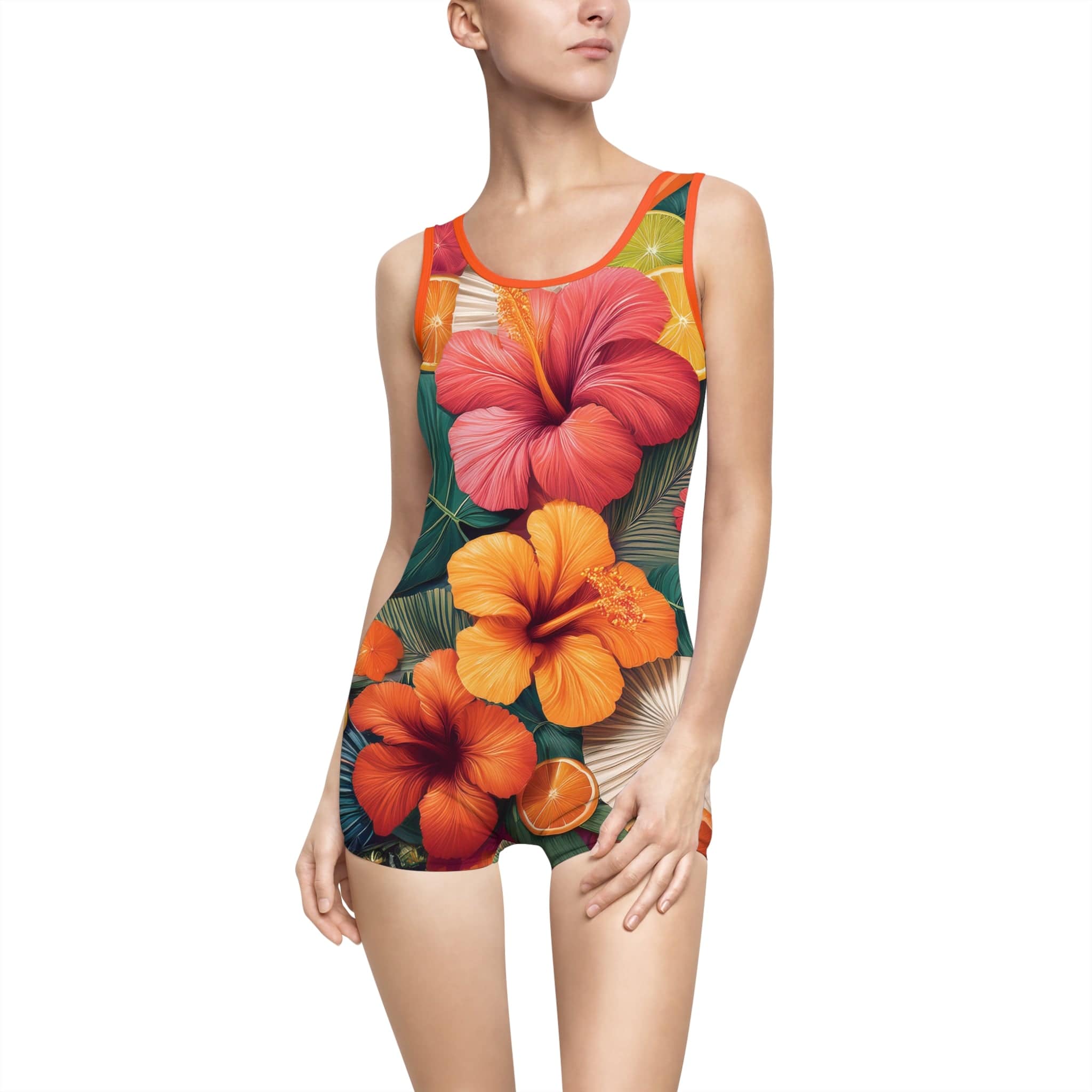 Vintage Vibes: Retro-Inspired One-Piece Swimsuit Orange / XS All Over Prints