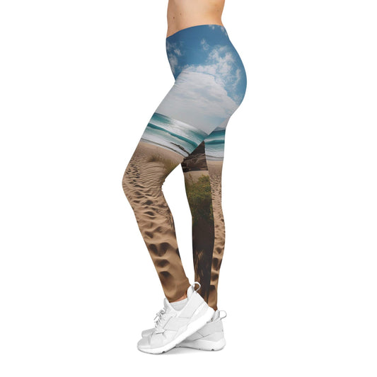 "Walk the Shoreline" Women's Casual Leggings All Over Prints