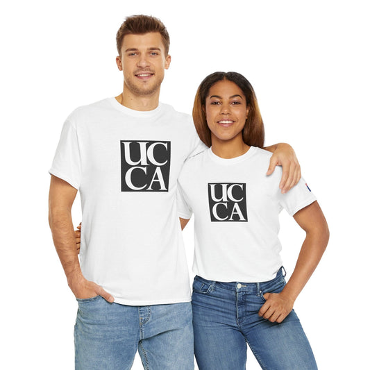 Wear Your UCCA Pride in Style! - Unisex Heavy Cotton Tee - Plain UCCA Logo White / S T-Shirt