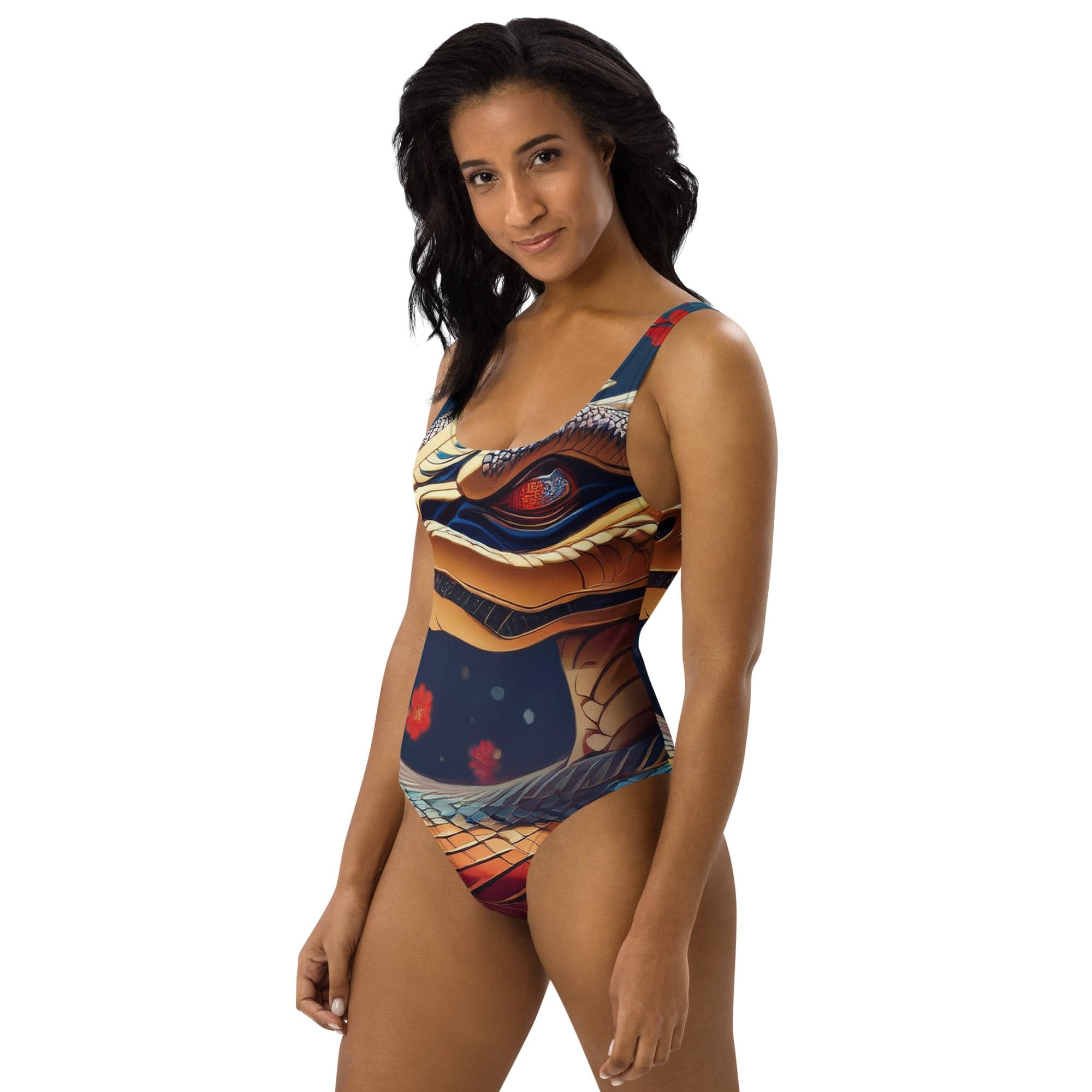 Women’s Abstract Luxe One-Piece Swimsuit – Bold Beach Energy