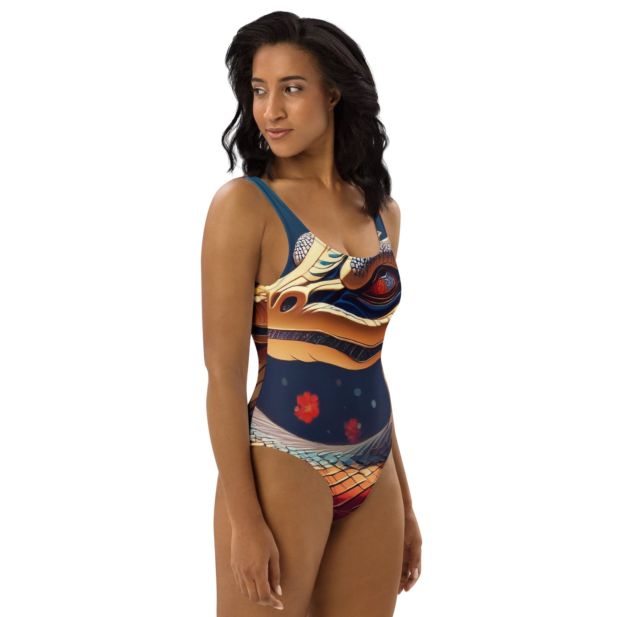 Women’s Abstract Luxe One-Piece Swimsuit – Bold Beach Energy