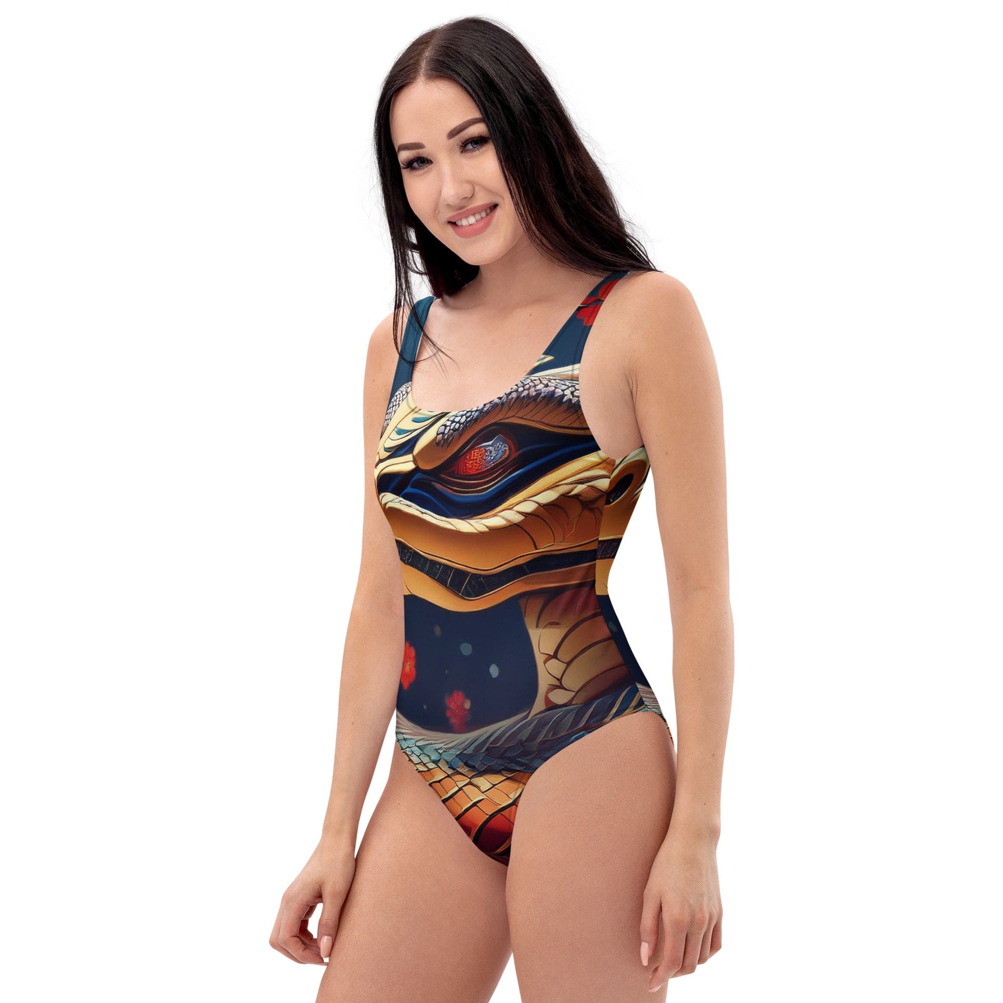 Women’s Abstract Luxe One-Piece Swimsuit – Bold Beach Energy