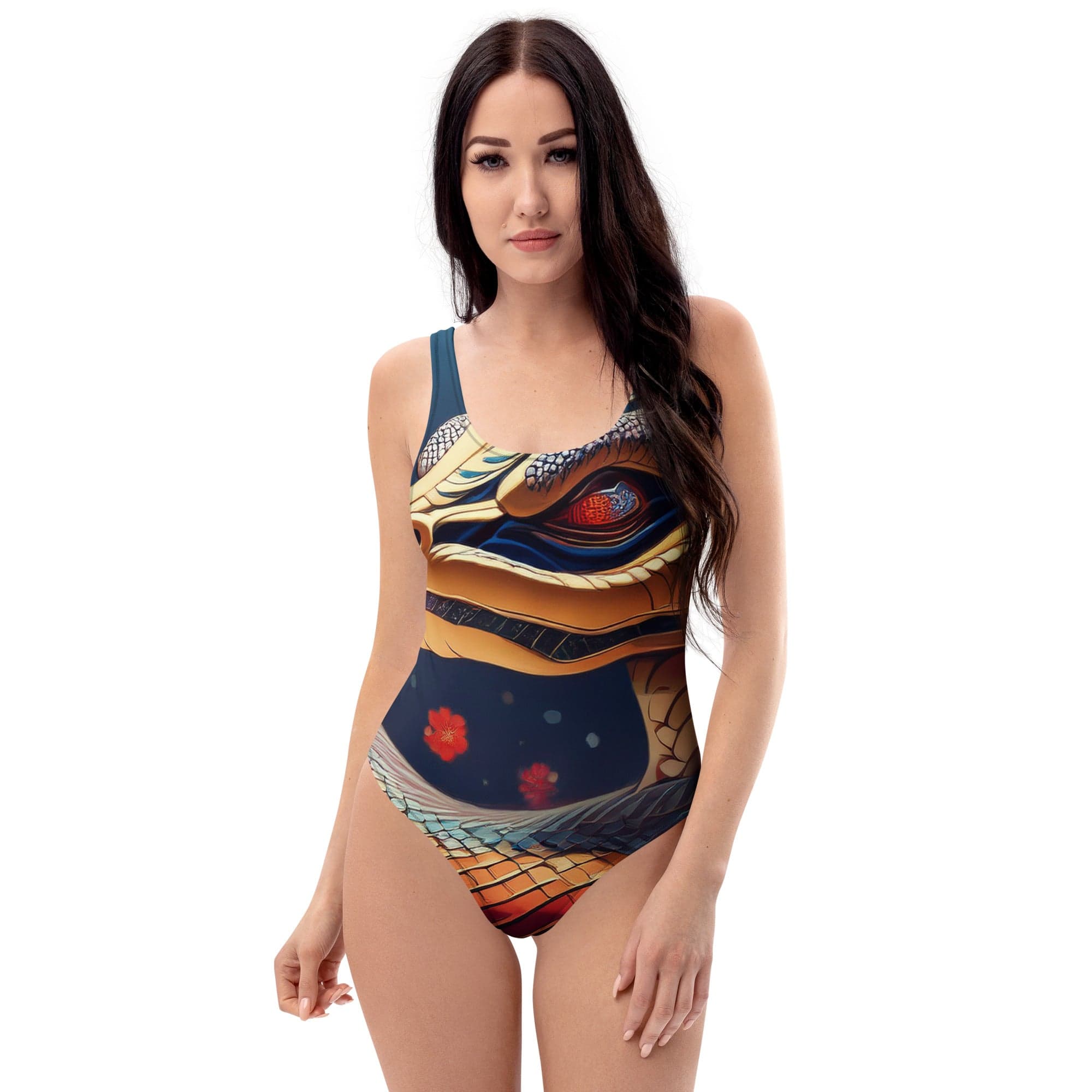 Women’s Abstract Luxe One-Piece Swimsuit – Bold Beach Energy