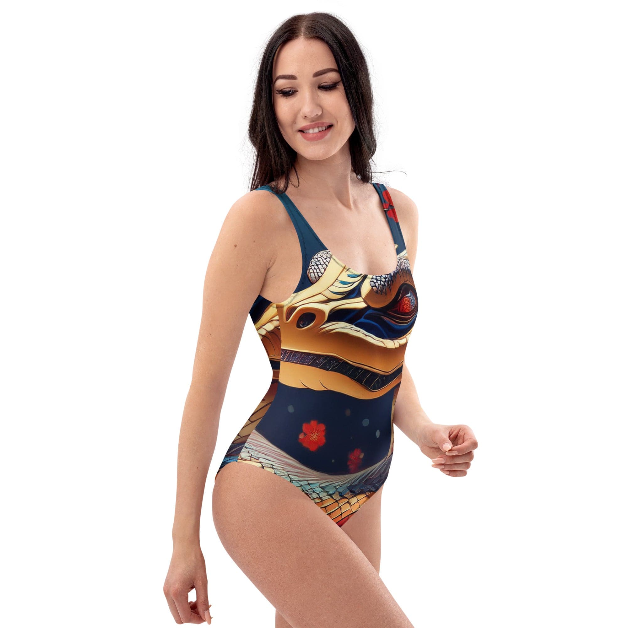 Women’s Abstract Luxe One-Piece Swimsuit – Bold Beach Energy