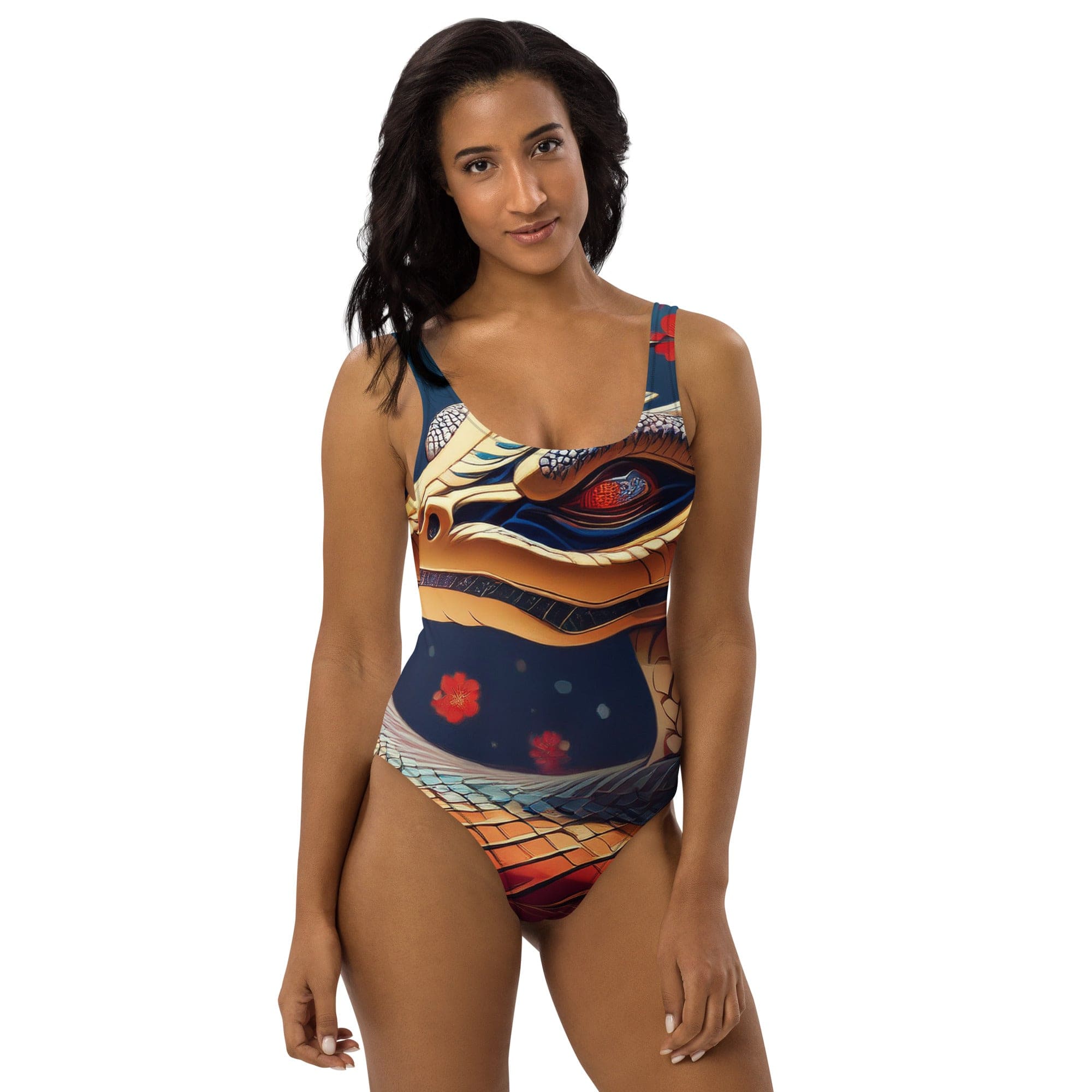 Women’s Abstract Luxe One-Piece Swimsuit – Bold Beach Energy