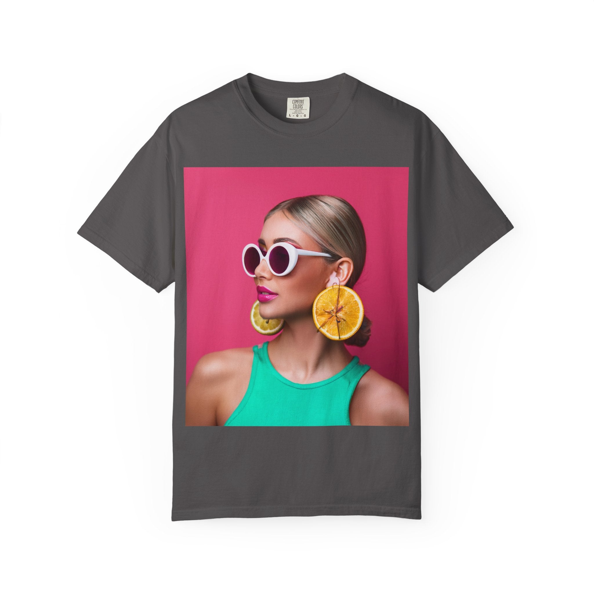 Women’s “Citrus Pop Girl” Tee – Y2K Bold available in 9 Juicy Colors Graphite / S T-Shirt