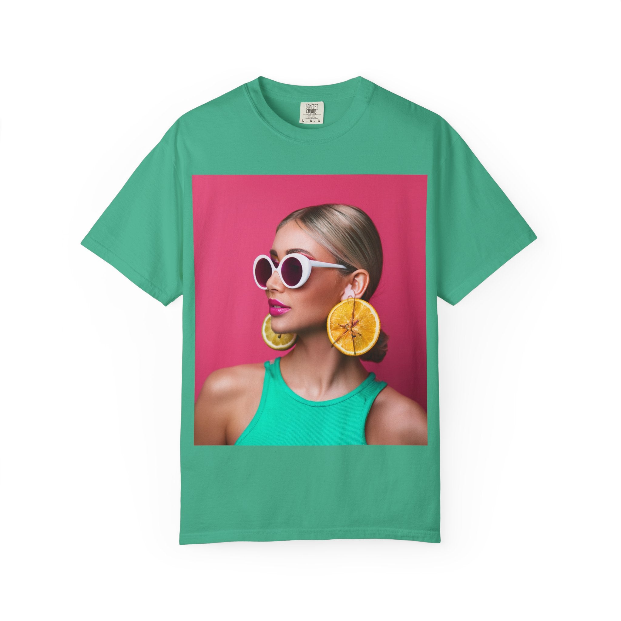 Women’s “Citrus Pop Girl” Tee – Y2K Bold available in 9 Juicy Colors Island Green / S T-Shirt
