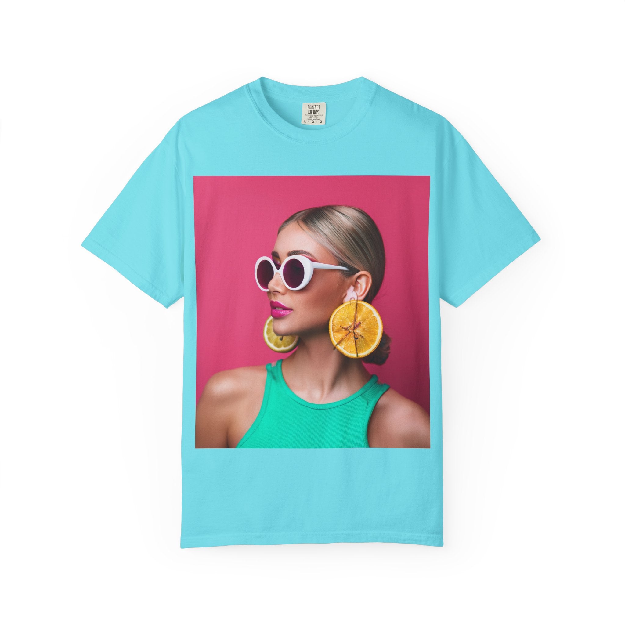 Women’s “Citrus Pop Girl” Tee – Y2K Bold available in 9 Juicy Colors Lagoon Blue / S T-Shirt