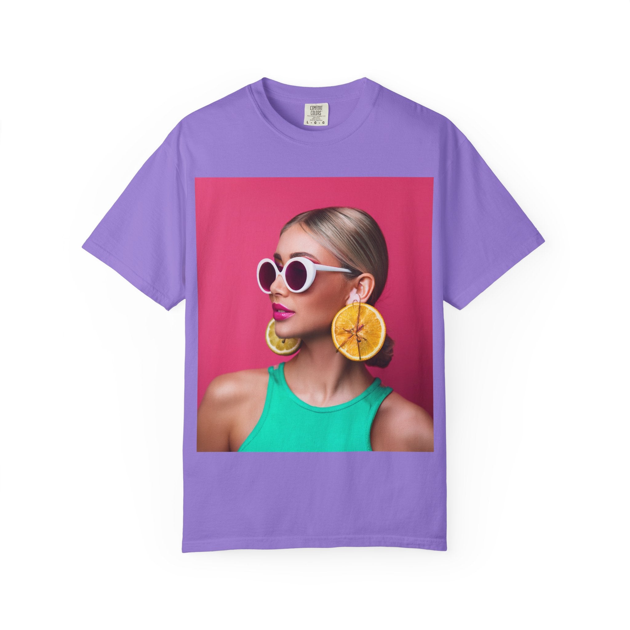 Women’s “Citrus Pop Girl” Tee – Y2K Bold available in 9 Juicy Colors Violet / S T-Shirt