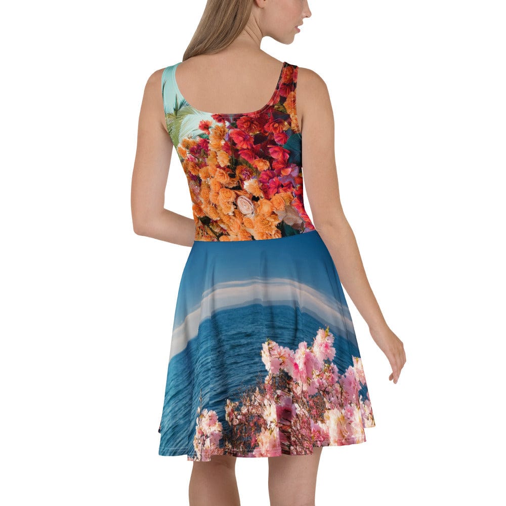 Women’s “Coastal Bloom” Skater Dress – Hawaii Dreamscape Vibes