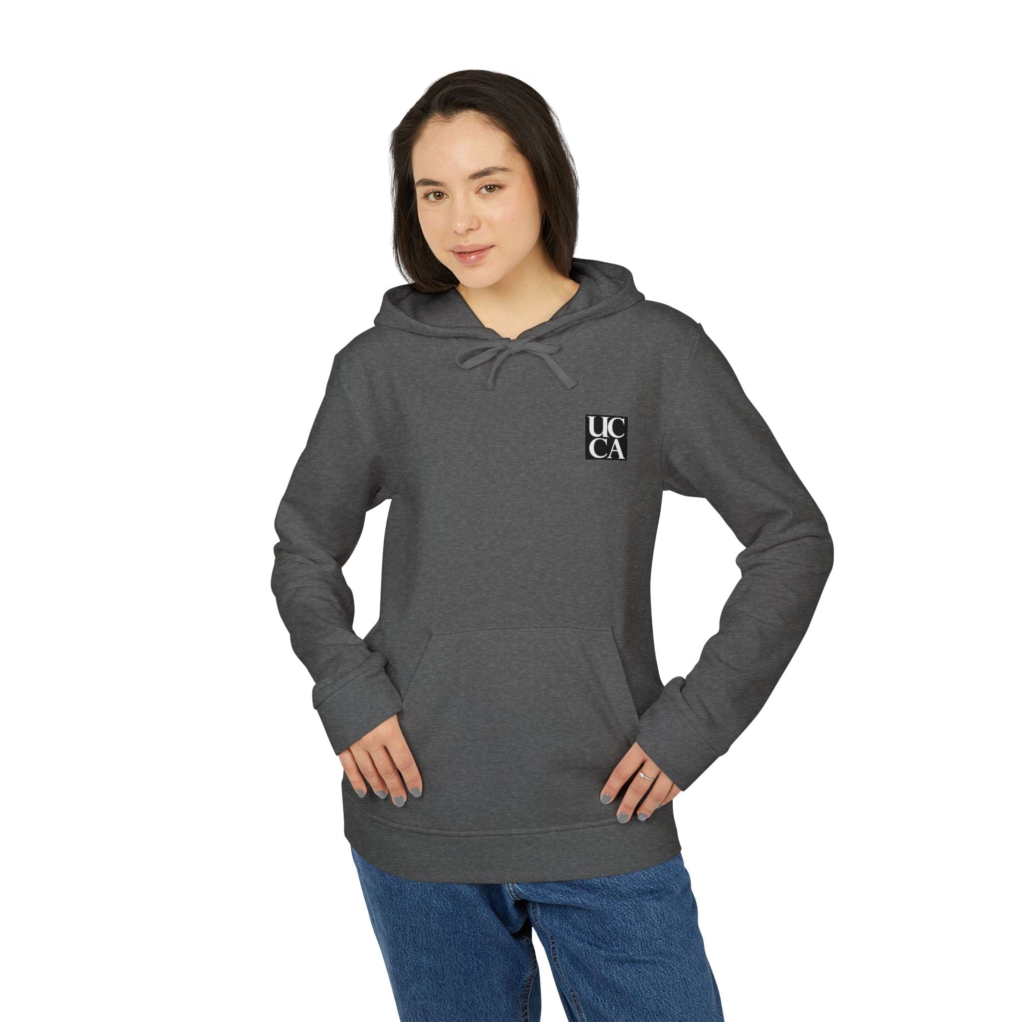 Women's UCCA x Adidas Eco-Fleece Hoodie – Authentic Style, Unmatched Comfort Dark Grey Heather / XS Hoodie